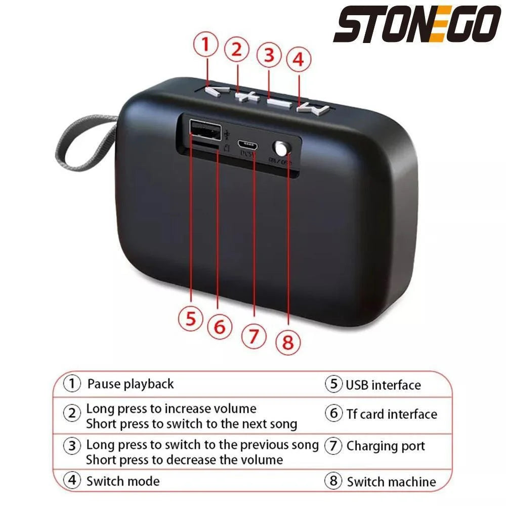 Mini parlante Portátil Bluetooth MARCA STONEGO