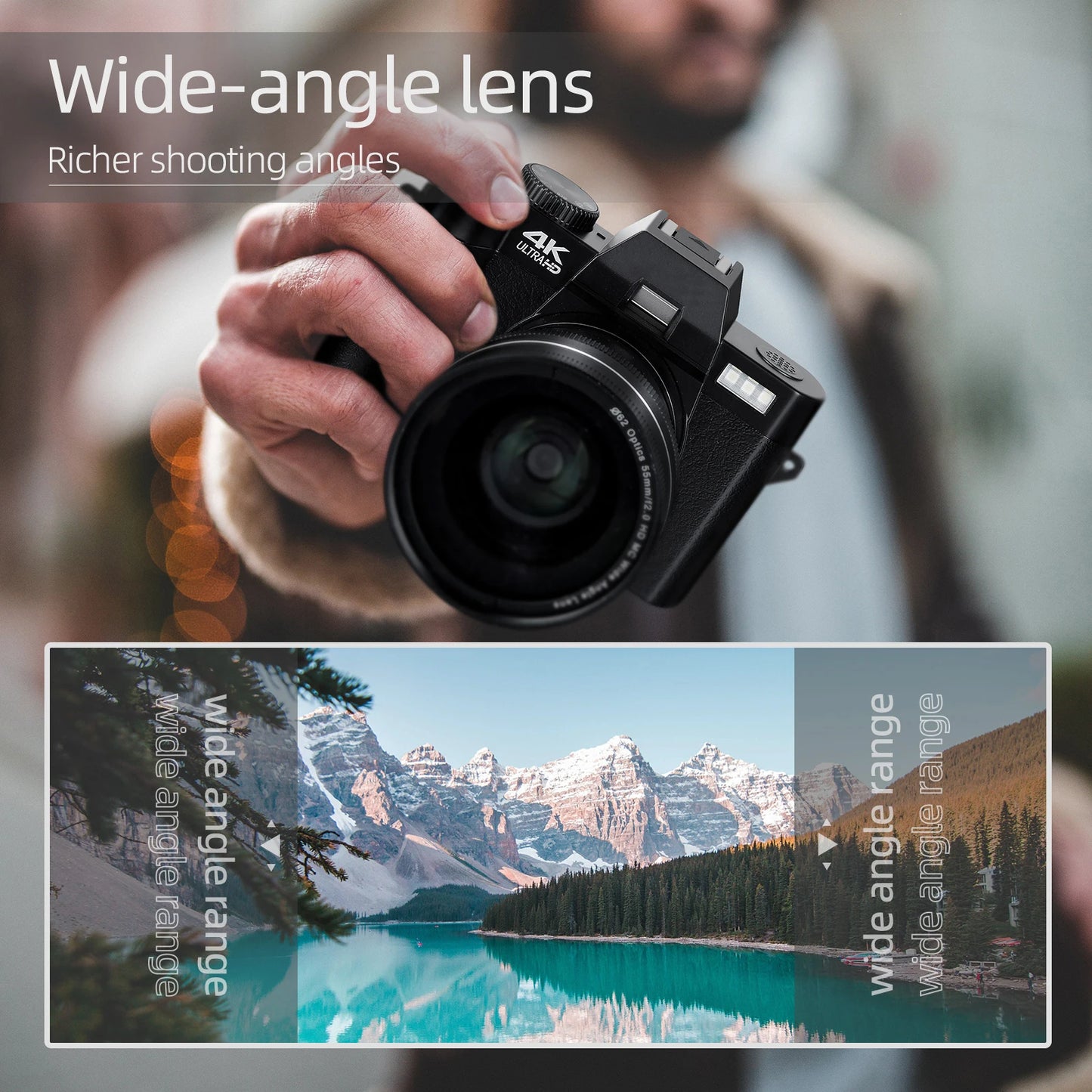 Cámara de fotografía digital compacta inalámbrica 4K