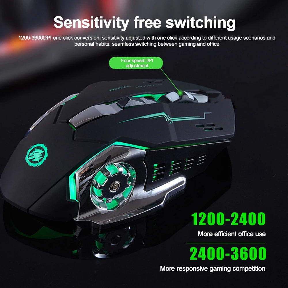 Mouse 2.4G Bluetooth Recargable Gamer