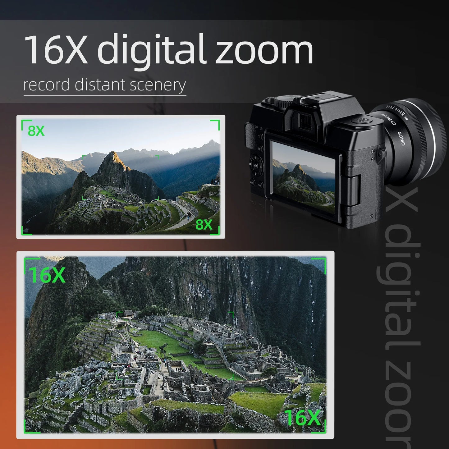 Cámara de fotografía digital compacta inalámbrica 4K