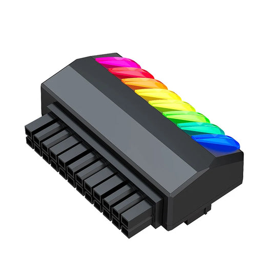 TEUCER ATX 24Pin Adapter 90 Degree ARGB Adapter for Desktop PC Motherboard DIY Computer Accessories